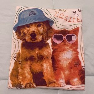 Girls’ Old Navy Short Sleeve “Stand Together” Puppy & Kitten Print T-Shirt